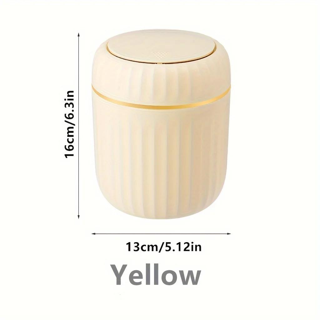 1pc Press-down Mini Trash Can, Compact Desktop Waste Paper Basket