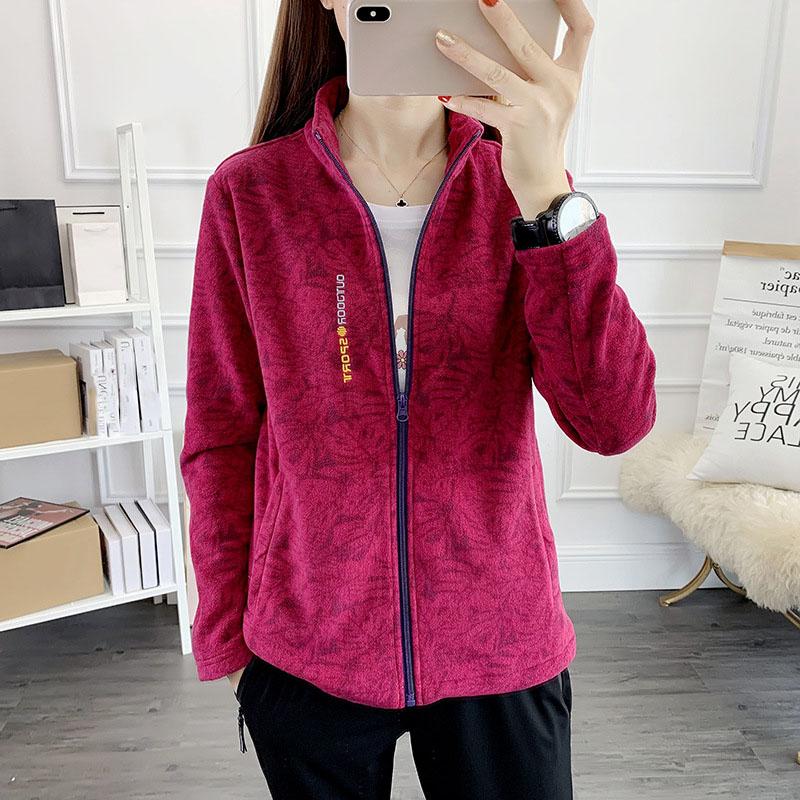 

Женские флисовые термокуртки для походов, спорта на открытом воздухе, скалолазания, кемпинга, ветровки, толстые теплые пальто больших размеров M красный