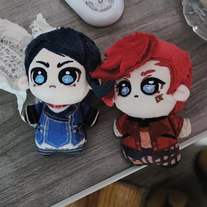 10Cm Double City War Caitlyn Vi Soft Plushie Plushy Caitlyn Wei Role Play Schoolbag Pandents Charm Figure Fluffy Buddies Supporters Favors