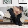 ATEEZ Seonghwa Throw Blanket Plaid on the sofa Stuffeds anime Beautifuls Blankets