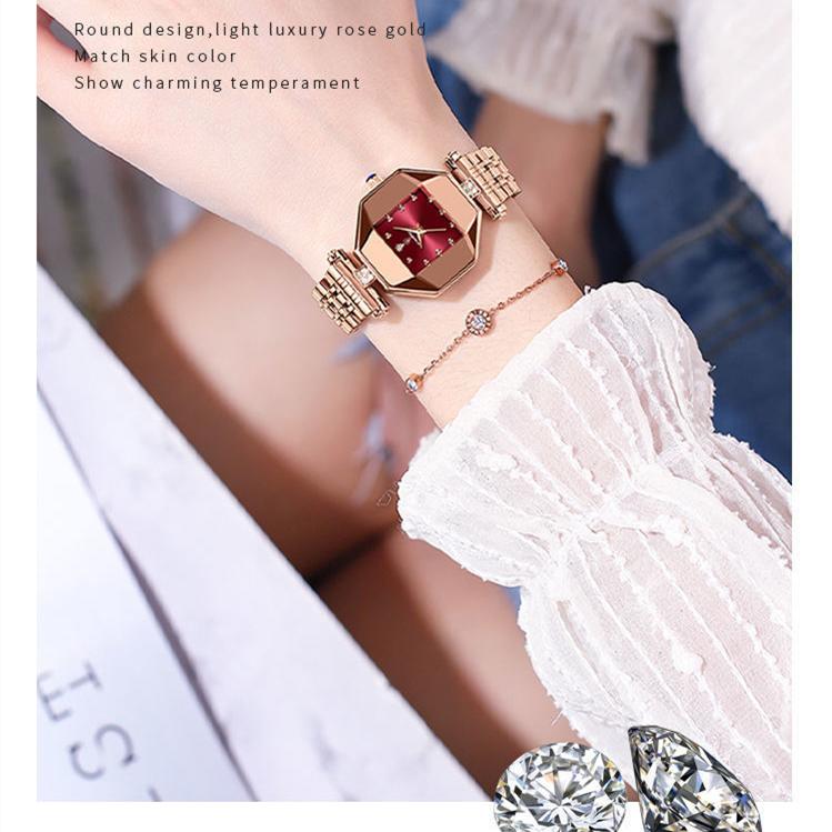 POEDAGAR Ny TOP Merke Luksus Dameklokke Med Eske Vanntett Firkantet Dame Kvarts Klokker