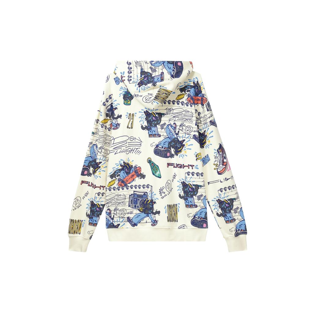 Jordan Graffiti Design Casual Thin Fleece Pullover Long Sleeve Sweatshirt Men Sweatshirt Coconut-Milk FV8594-113