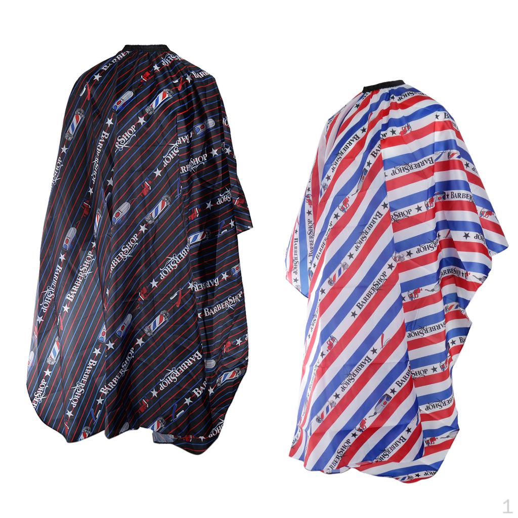

2Pcs Striped Hair Cut Gown Light Weight Hairdressing Apron Barber Cape Waterproof