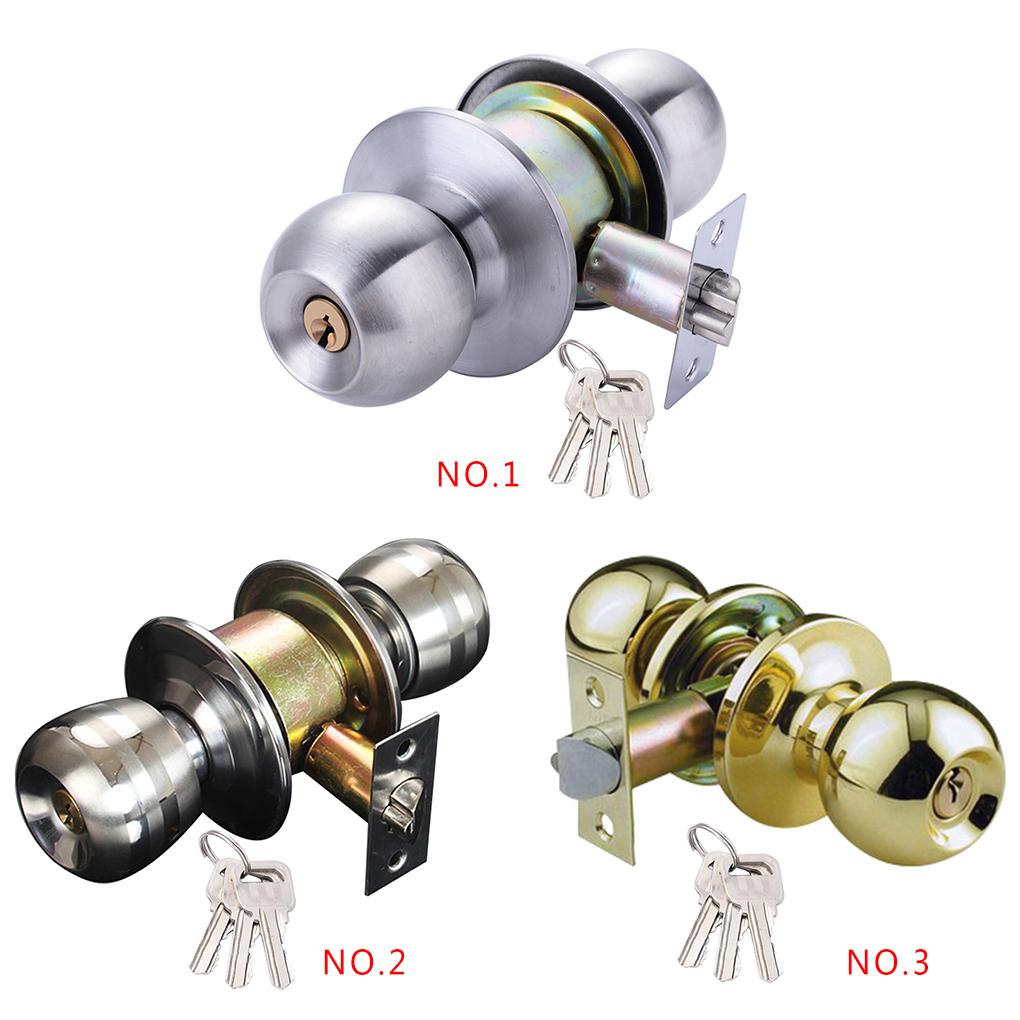 Spherical Door Handle Knobs Universal Stainless Steel Bedroom Lock Bathroom Entrance Locks Kitchen Hardware Sturdy Gear