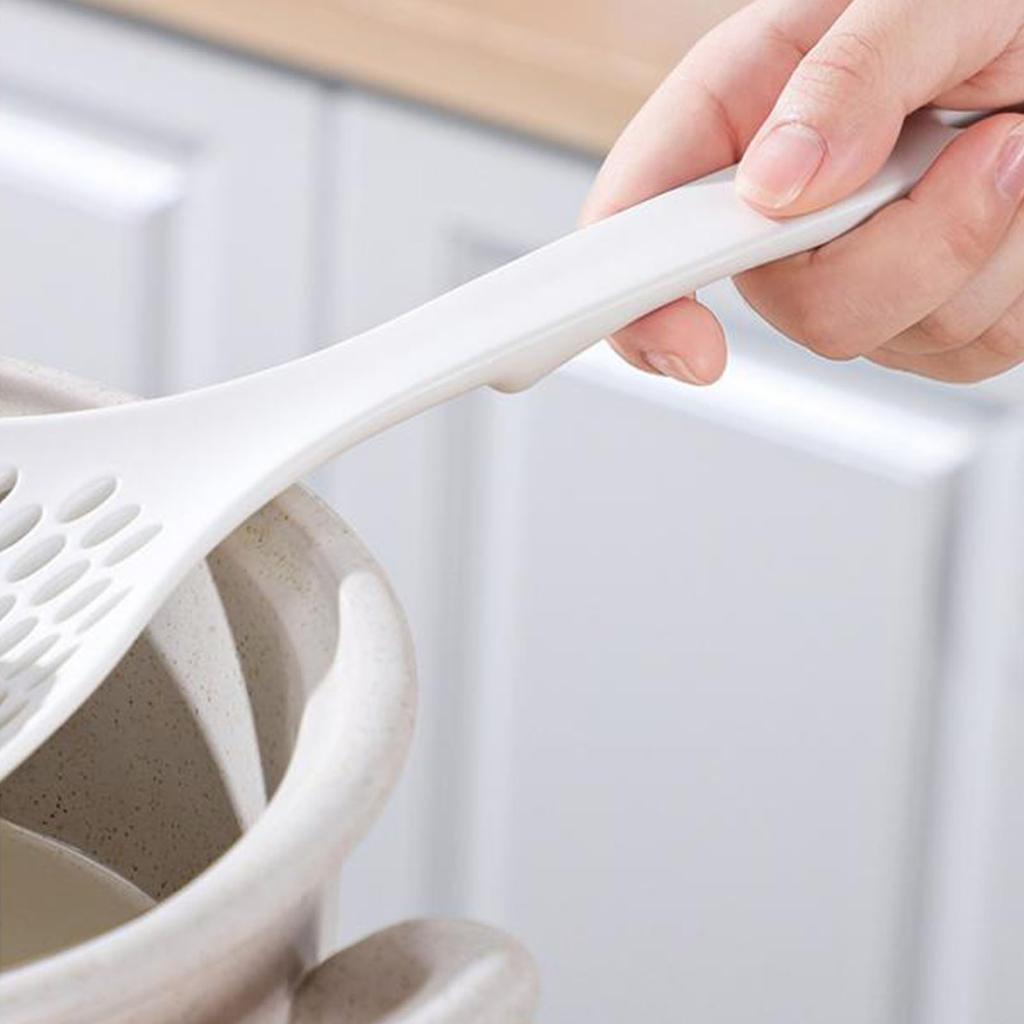 Slotted Spoon Plastic Heat Resistant Handle Multifunctional Japanese Skimmer Spoon Kitchen Supplies