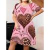 Summer T-shirt Dress Women Retro Flower 3d Print Mini Dresses Comfortable Plus Size 8XL Casual Breathable Soft Dress