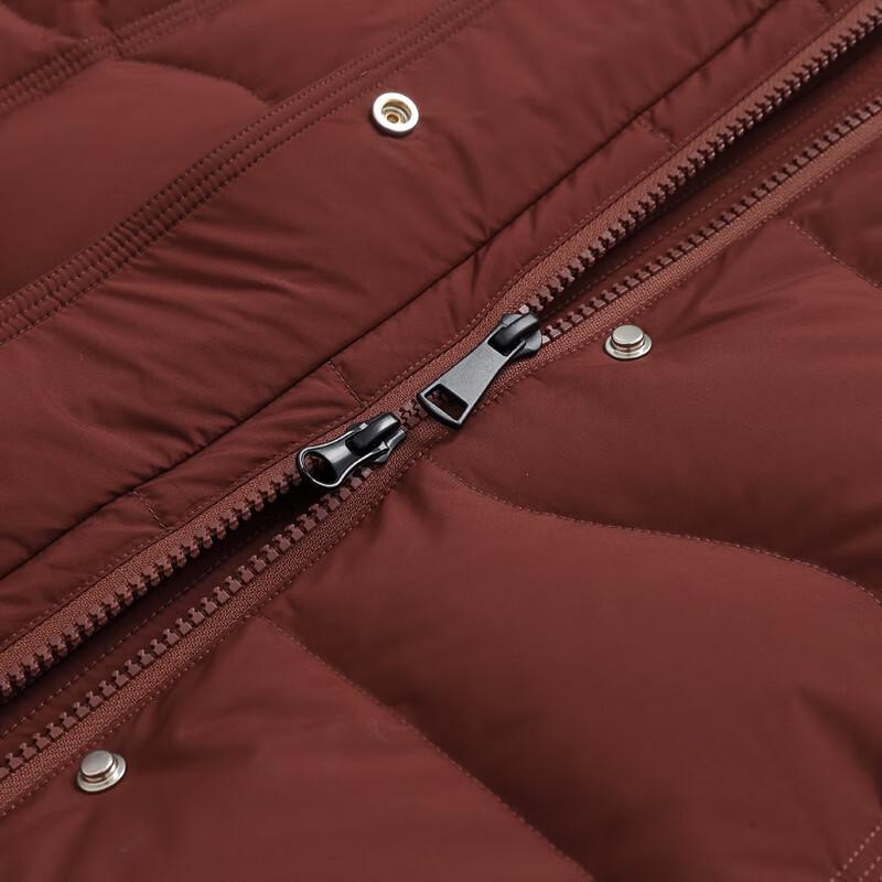 XueZhongFei Damen Mittellange Kapuzen-Winterdaunenjacke