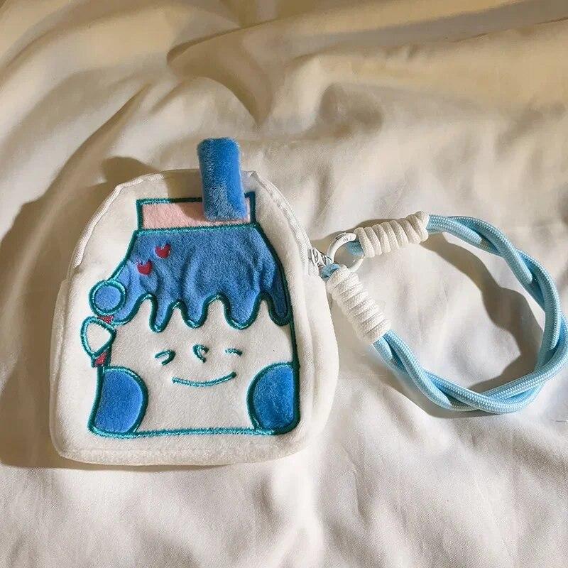 

Короткие ремни для телефона Kawaii с мини-сумкой для хранения, милый мультяшный ремешок для телефона, сумка для наушников, монета, губная помада, брелок для телефона, ремешок