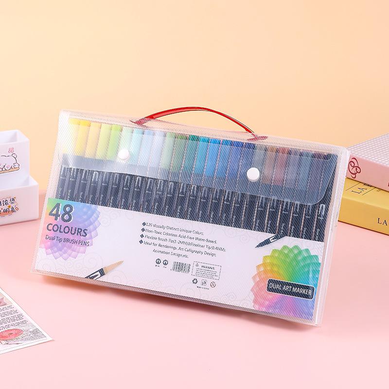 Washable Children s Double-Ended Watercolor Pens - No Mess, Soft Tip