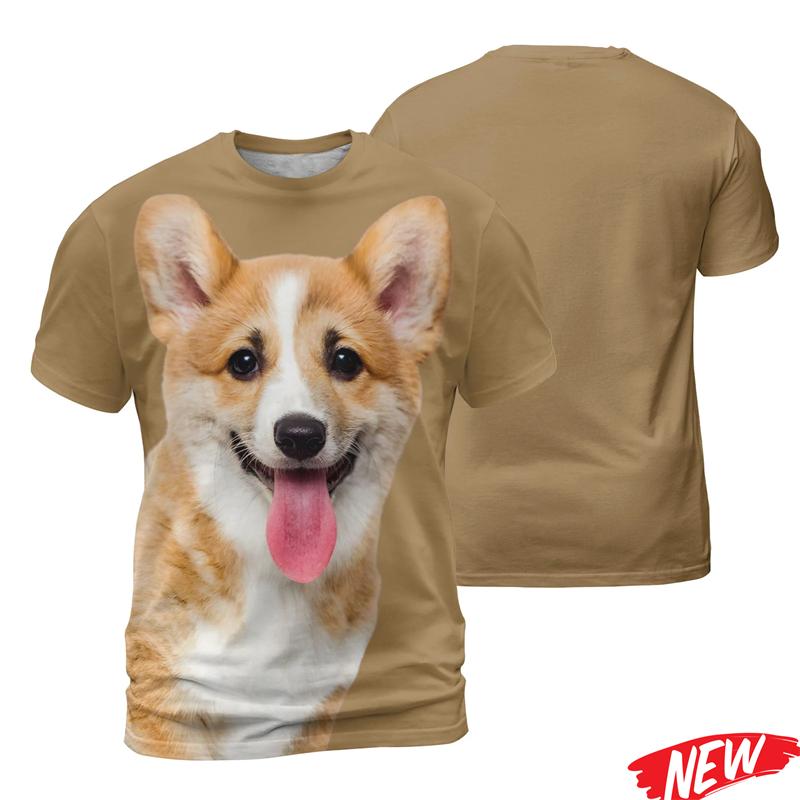 Men Cute  Animal Dog Tshirt Summer Street Short Sleeve Women Oversized Tees