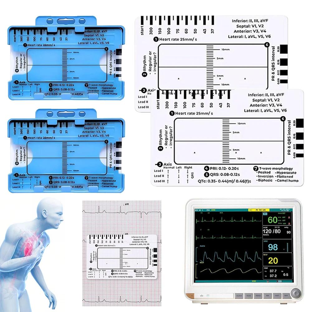 Electrocardiogram 7 Step Ruler For EKG Interpretation Transparent EKG Calipers Measuring Tool For Nurse Easy Carry Ruler