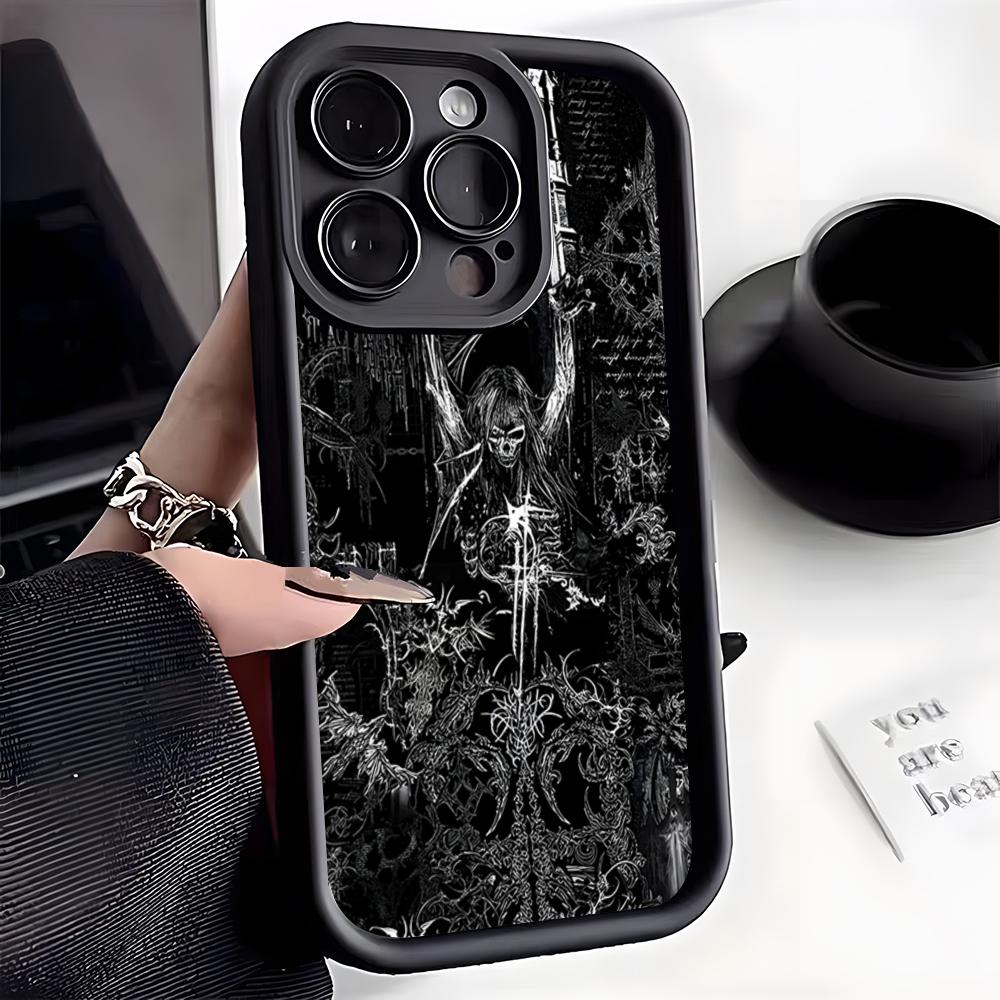 Angel Death Design Phone Case For IPhone 17 Pro Max 16 15 14 Pro Max IPhone 13 Pro Max 11 Plus Silicone Cover