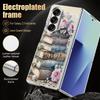 Retro Watercolor Flower Print Case For Samsung Z Fold 8 Ultra 7 6 5 Luxury Plating Leather Skin Hard Phone Cover For Galaxy Z Fold8 Fold7 Fold6