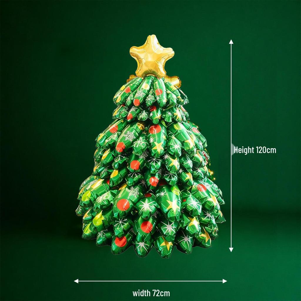Inflatable Christmas Tree Scene with Matte Balloons for Shopping Mall Window Display Prop
