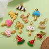 Beach Vacation Diy Oil Dripping Ceramic Fish Pendant Stainless Steel Gold Plated Cute Accessories