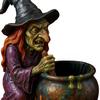 Witch Pen Holder Halloween Decoration Large Capacity Spooky Witch Design Desktop Pen Organizer Makeup Brush Holder