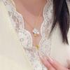 French Retro Four-Leaf Flower White Shell Fringed Necklace Five-Flower Bracelet Petal Temperament Premium Light Luxury Set