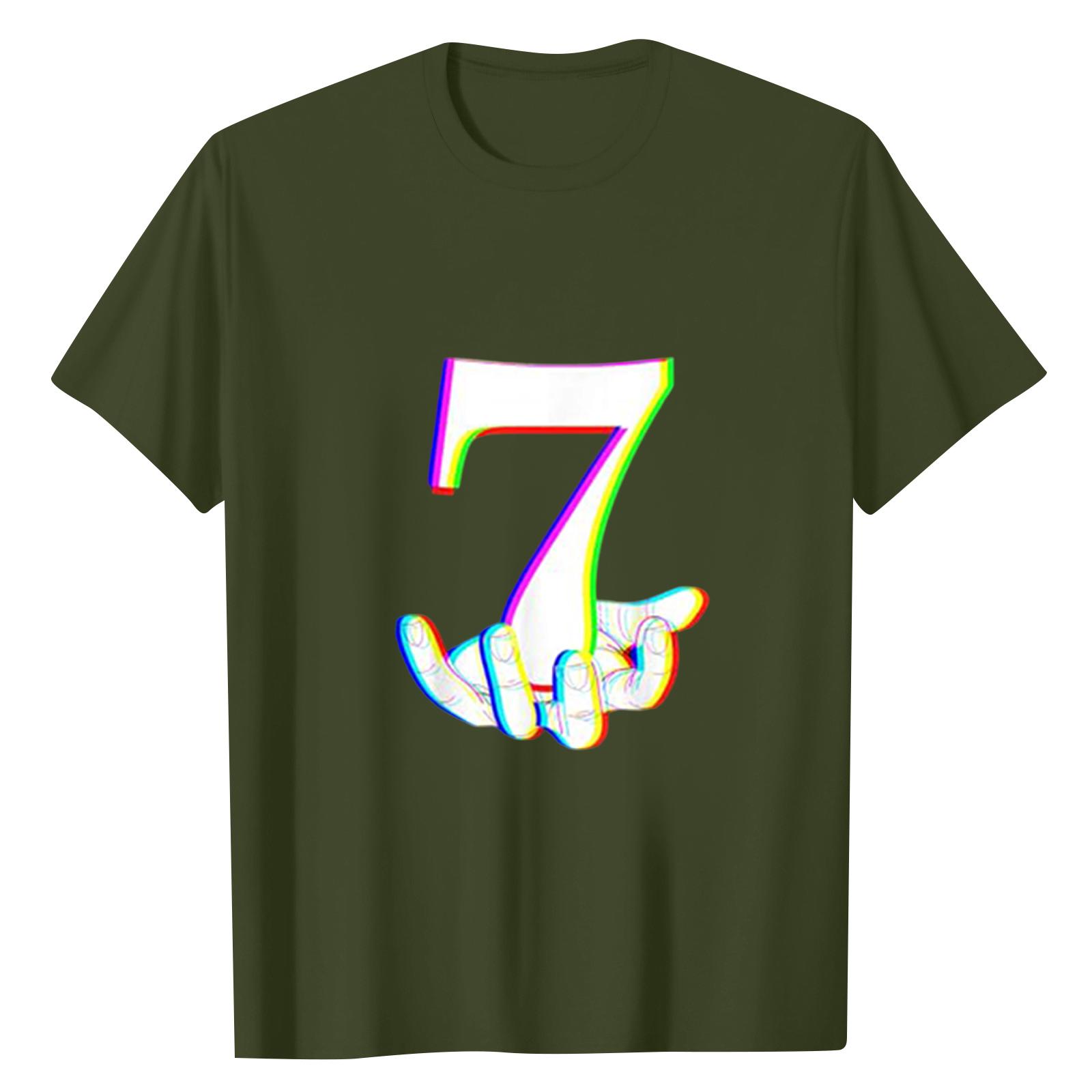 

Женский повседневный топ с цифровым принтом, круглым вырезом и короткими рукавами L