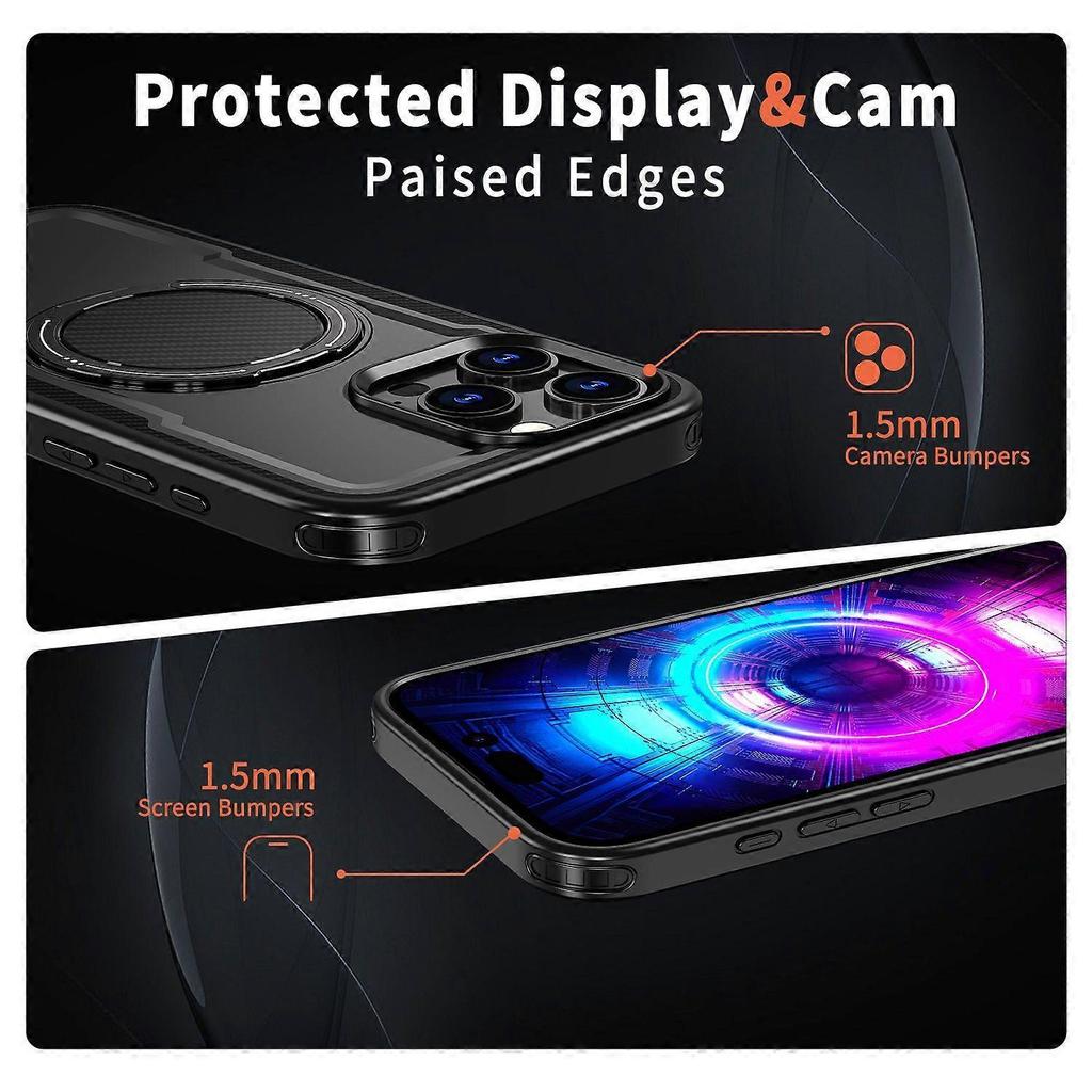 For iPhone 16 Pro Max Case Compatible with MagSafe TPU + PC Kickstand Phone Cover
