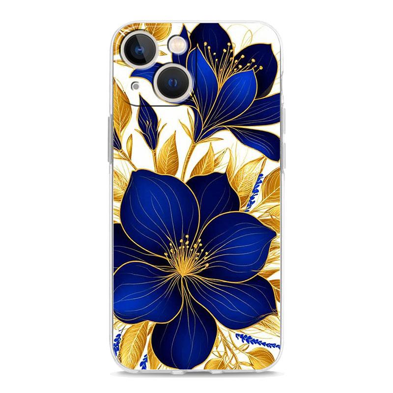 Phone Case For iPhone 17 Air Cases iPhone 16 15 12 13 14 Pro Max SE 7 8 Plus iPhone11 Clear Cover Ink Wash Painting Flower
