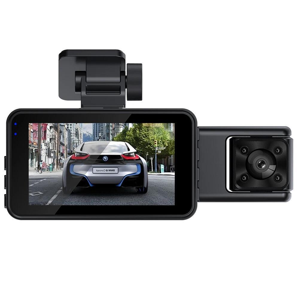3-Zoll HD Dashcam: WLAN, Weitwinkel, Nachtsicht, Dreifachaufnahme, Rückfahrbild