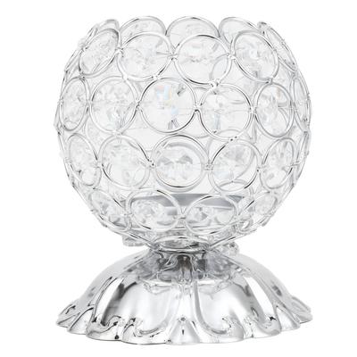 Portavelas de Cristal Candeleros de Hierro Forjado Electrochapado Adorno Soporte Electrónico para Velas