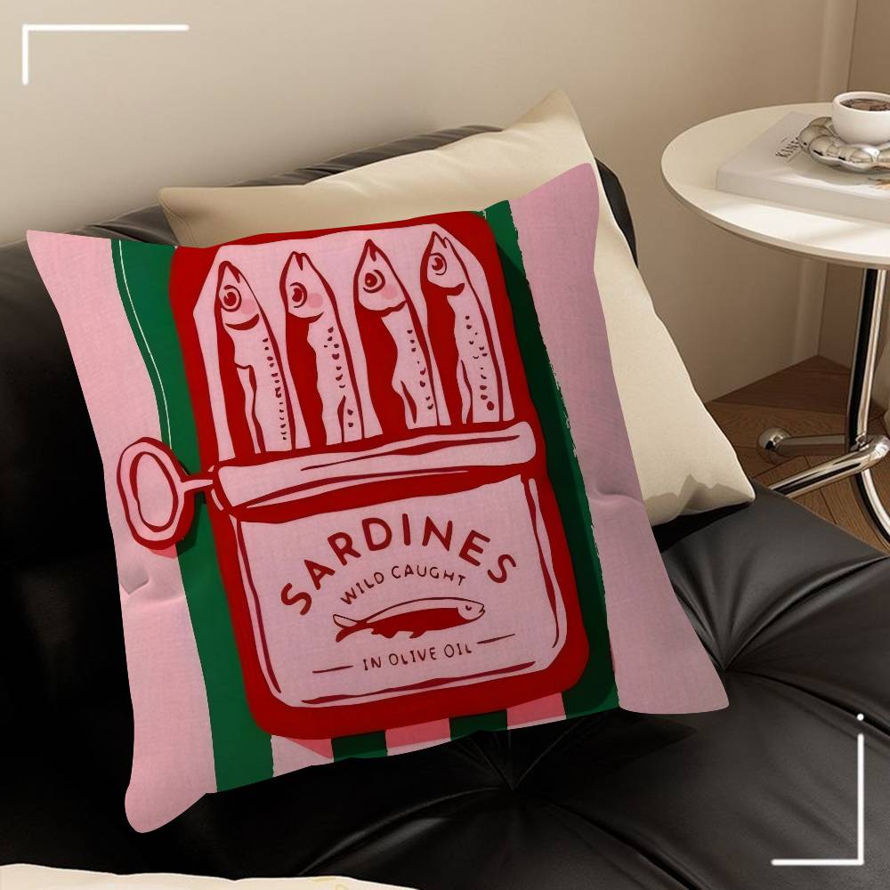 Coastalcharm Sardine Can Pillowcases Home Bedding Decorative Pillow Cover Wedding Super Soft Pillow Case