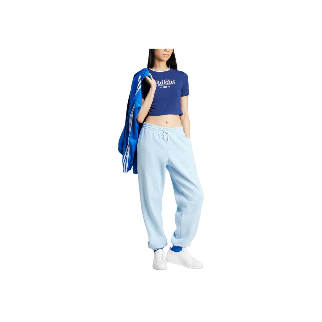 Adidas Camiseta Originals Badge Slim de 3 Rayas para Mujer, Azul Marino, IX3544