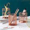 Metal Mesh Square Desktop Pencil Holder Makeup Sorting Storage Organizer Black Silver Gold Holder Stationery Supplies Basket