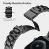 Black Strap for Apple Watch Series 10 Ultra 9 8 7 SE 6 5 4 3 2 1 46mm 49mm 45mm 44mm 42mm Slim 3-Beads Metal Watch Band