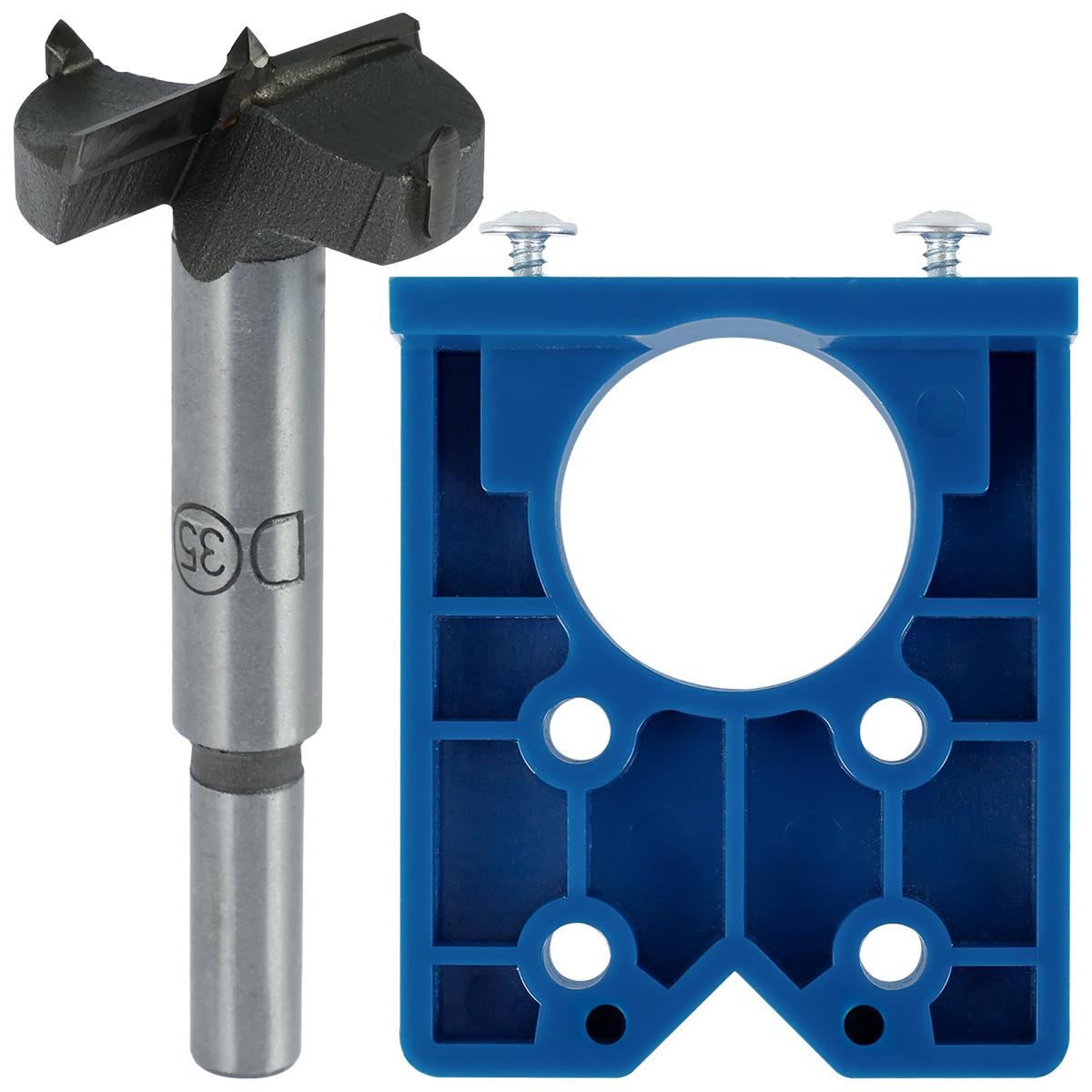 

Hinge Jig High Precision 35mm Hinge Drilling Guide Woodworking Hinge Hole Punching Locator with Hex wrench and Adjustable Bit 35mm