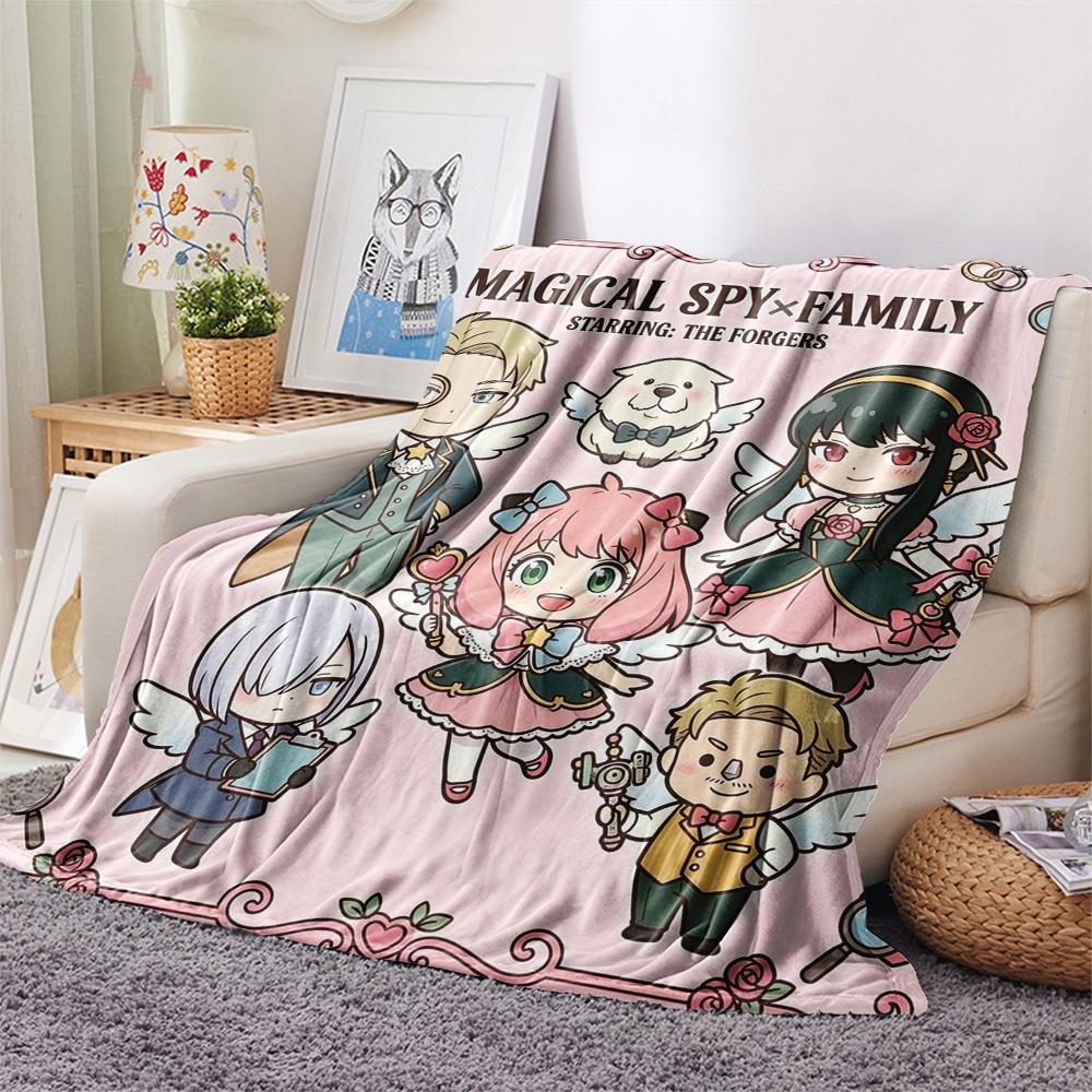 1 Stück Spy Family Gemusterte Flanelldecke Geeignet für Alle Jahreszeiten Für Heimdekoration Wärme Und Komfort Geschenke Feiertagsgeschenk