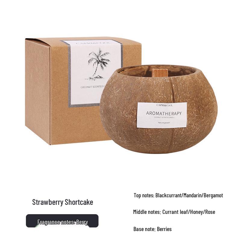Coconut Shell Scented Candle Gift Box - Creative Bedroom Fragrance Souvenir