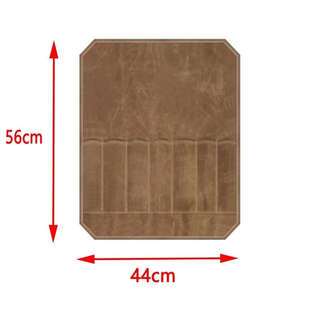 Vintage Portable Chef Tools Storage Bag Waterproof 7 Slots Chef Tools Carrier Minimalist Roll-Up Design Roll Bag