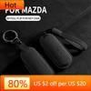 Interior Mouldings 2/3 Buttons Suede Car Remote Key Case Cover Shell For Mazda 2 3 6 Axela Atenza CX-5 CX5 CX-3 CX-7 CX8 CX-9 20