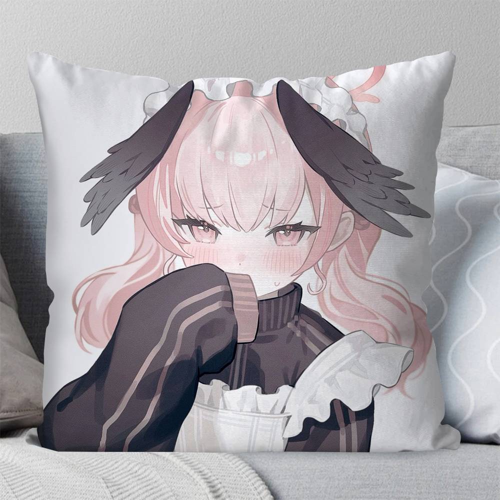 Shimoe Koharu Anime Game BBlue Archive Pillow Case Fashion Square Pillowcase Bedroom Sofa Room Ins Decoration Leisure