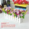 Artificial Flower Set: Wooden Fence & Small Potted Plants for Home Decoration