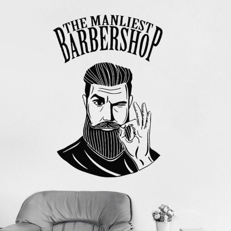

Personalized Wall Stickers For Barbershop Window Beauty Salon Background Wall Stickers Decoration