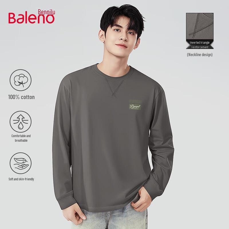 

Baleno Men s Long Sleeve Pure Cotton T-Shirt 3XL