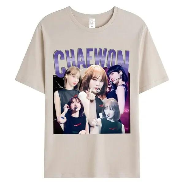 2026 Nuova Kim ChaeWon maglietta da uomo 100% cotone stile regolare Unisex oversize Y2K T-shirt Casual Larga Outdoor Street