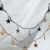 Fashion Gold Color Star Tassel Pendant Necklace For Men Women Minimalist Metal Geometric Clavicle Chain Chokers Jewelry