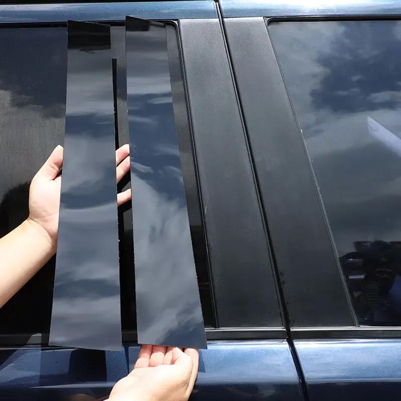 For Land Rover Range Rover Sport 2005-2013 PC Black Car Door Window Center B Pillar Post Trim Cover Sticker Car Accessories nero