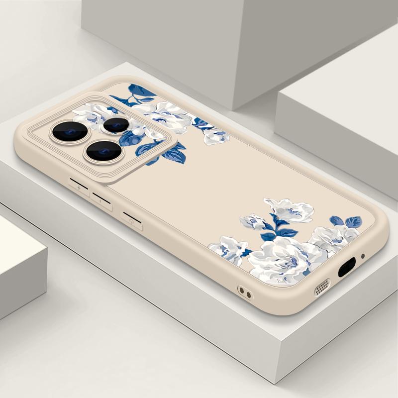 White Gardenia Floral Pattern Case For Xiaomi 14T 13T 11T Pro Funda Redmi Note 14 13 Pro 5G 4G 12 11 Shockproof Bumper Silicone Cover