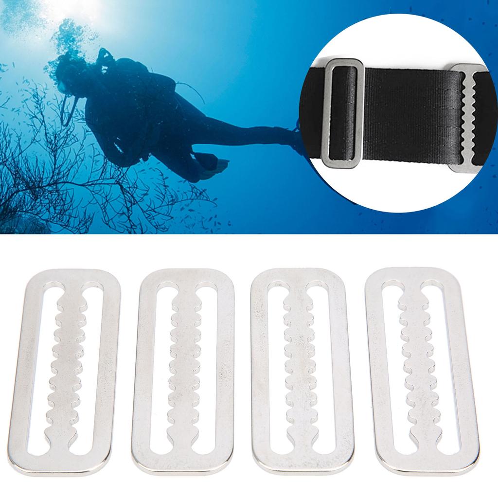 Buy 4pcs Weight Belt Retainer 304 Stainless Steel Serrated Slide Keeper ...