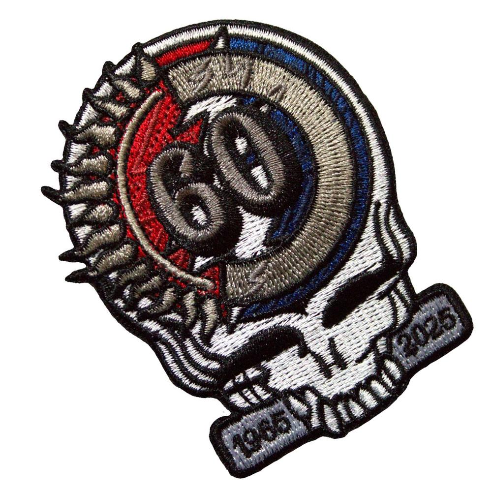 Grateful Dead Woven Skull 60th Anniversary Iron On Patch