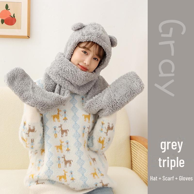 Set de Gorro de Invierno y Bufanda Doble para Mujer - Te Mantiene Caliente y Protege tus Orejas.