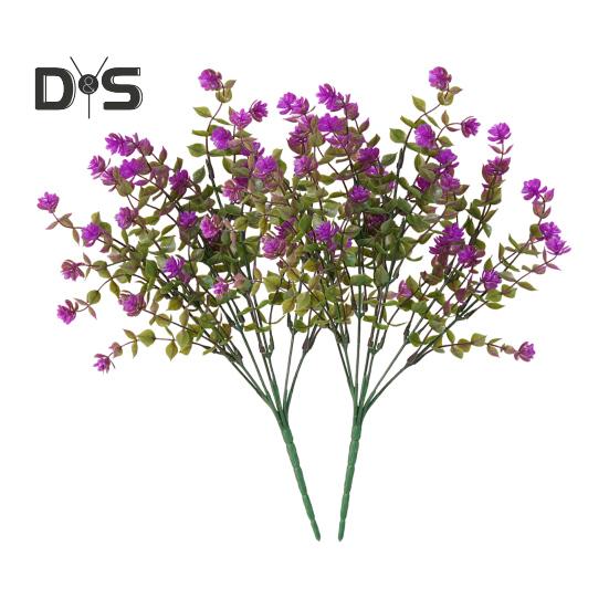 

2 шт. искусственных цветов для улицы, реалистичные, устойчивые к ультрафиолетовому излучению, искусственные цветы с гибкими стеблями для подвешивания кашпо, крыльца, домашнего свадебного декора 2pcs светло-фиолетовый