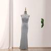 European and American Popular Tube Top Sexy V-neck Hip Wrap Heavy Industry Nail Drill Party Dinner Dress