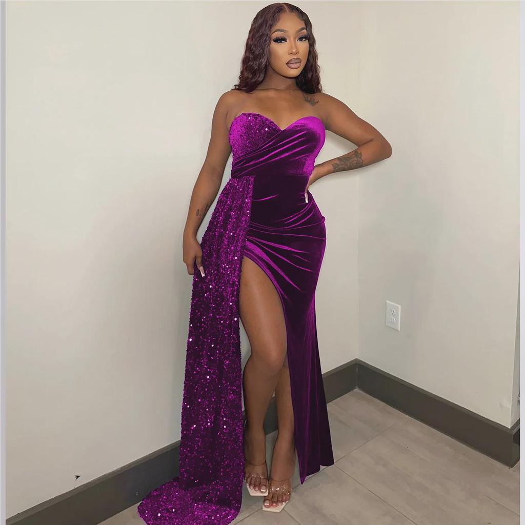 OS6923 Sexy europäisches und amerikanisches Perlen-Swing-Kleid – Herbst/Winter Damen-Nachtclub-Partymode