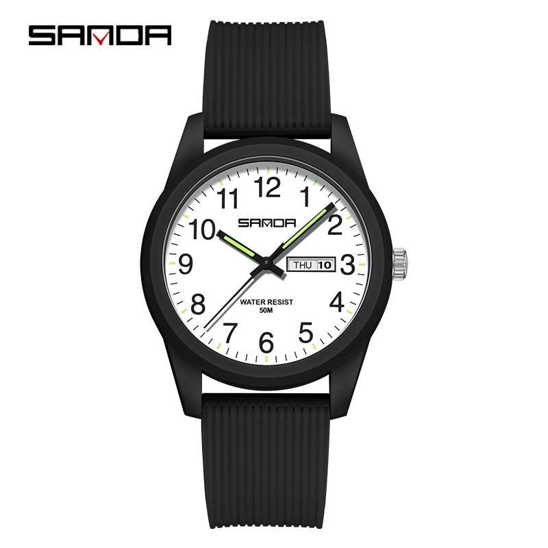 Sanda Creative Calendar Wristwatch for Students – Versatile Fashion Dial for Men & Women